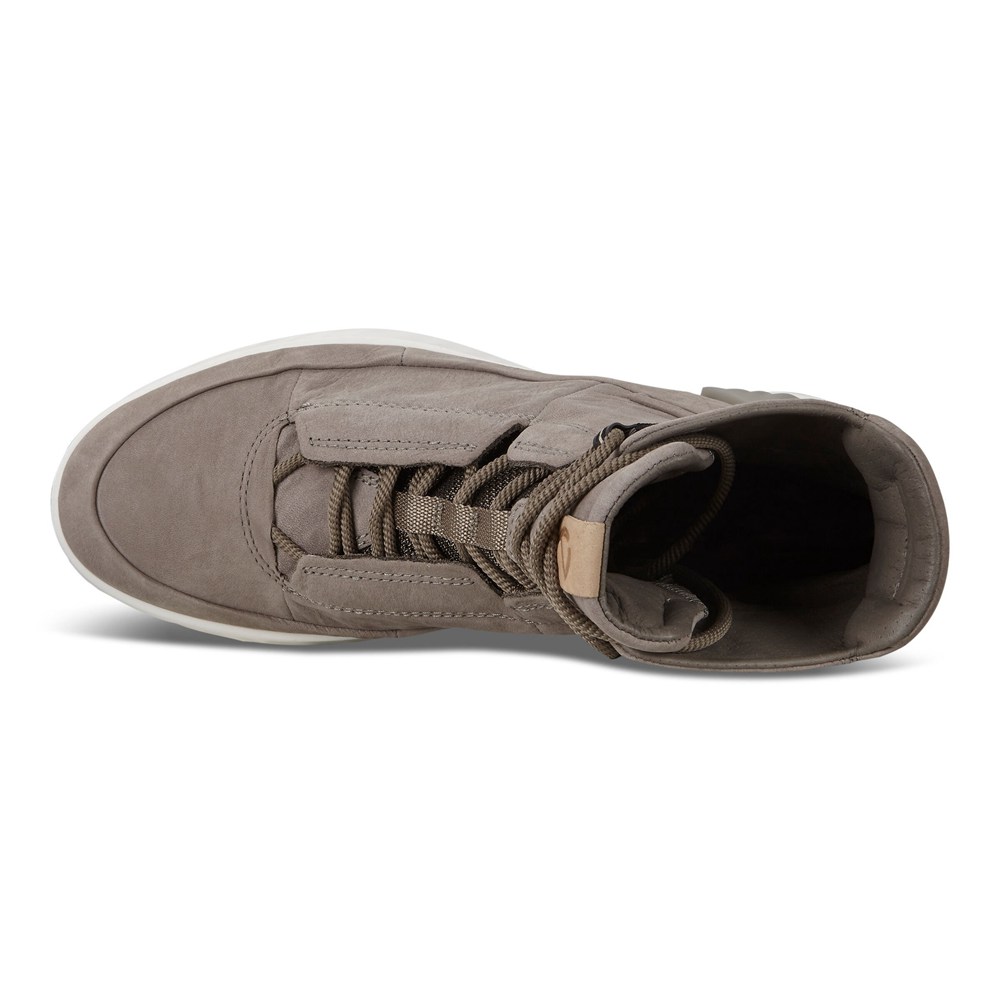 Mens Hiking Shoes - ECCO Exostrike Mid Boot - Grey - 0245HVGDF